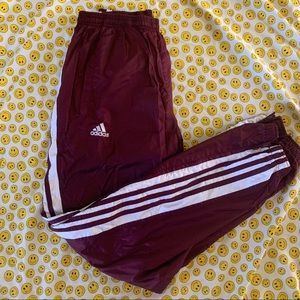 Size S Burgundy Adidas wind pant